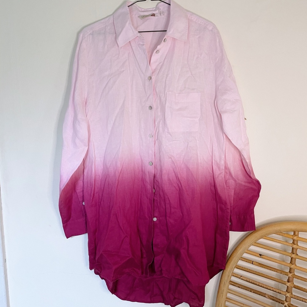 100% Linen button Down Dress